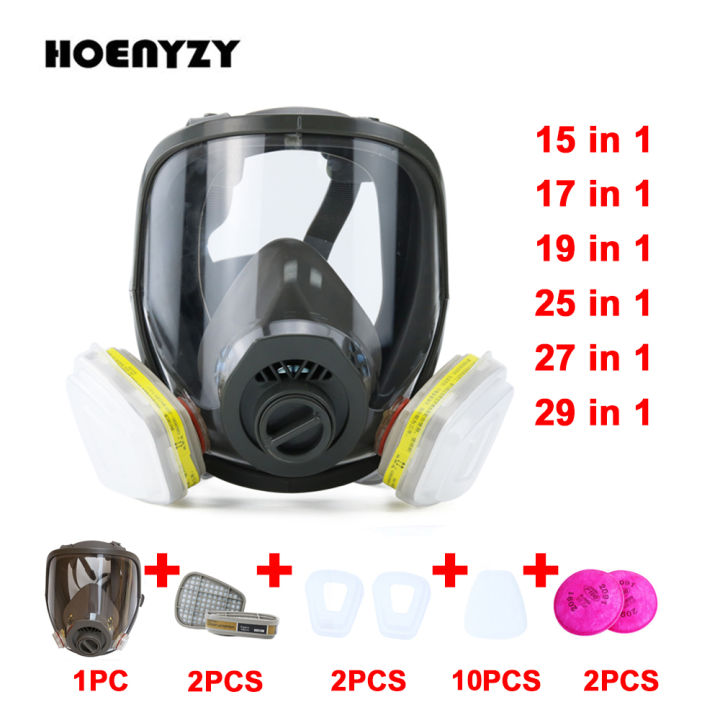 17/35 in 1 Organic Vapor 6800 Full Face Gas Mask Three-port Respirator ...