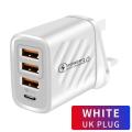 20W USB Fast Wall Charger USB Type C PD Charger 3.0 Digital 3 USB Quick Charging For iPhone 14 13 Samsung Xiaomi EU US UK Plug. 
