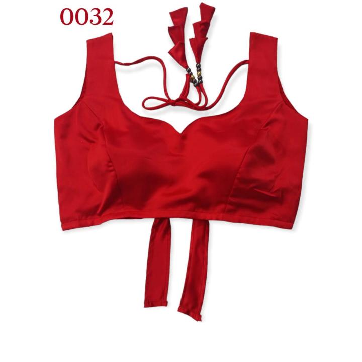 Red Color Sleeveless Blouse For Women