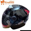 STM Premium Open Face Motorcycle Helmet with Visor - High-Quality Helmet for Men and Women, Available in Red/Black, New. 