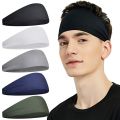 Lightweight Moisture Absorbing Workout Headbands for Men Quick-Dry Non Slip Stretchy Sweatband Breathable Comfortable Men‘s Sports Hairband Football. 
