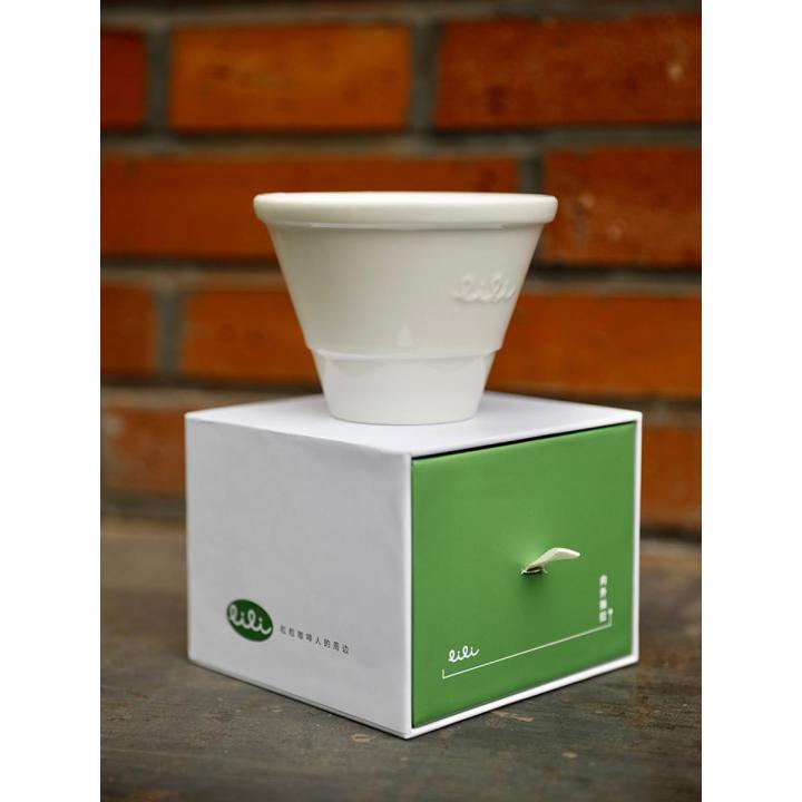 LILI Ceramic Coffee Dripper 2-4 Cups Pour Over Coffee Maker Coffee Filter Cup Hand Drip Reu Filters MDelicate Complex