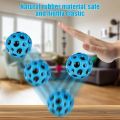 1pc Hole Soft Bouncy Ball Toy Anti-fall Moon Anti-stress Shape Porous Bouncy Ball Kids Indoor Outdoor Toy Ergonomic Design.