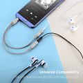 Headphone Splitter, Knitted 3.5mm Audio Splitter TRS 3-Pole Splitter Cable for Headphones Earphones Speakers -( White).