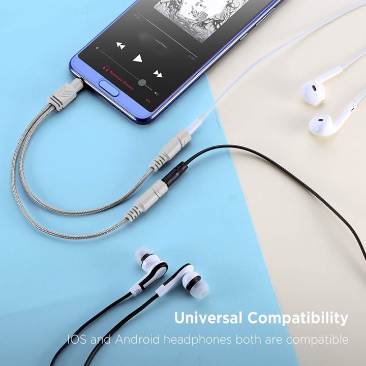 Headphone%20Splitter,%20Knitted%203.5mm%20Audio%20Splitter%20TRS%203-Pole%20Splitter%20Cable%20for%20Headphones%20Earphones%20Speakers%20-(%20White)%20-%20Image%204