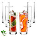 Italian Style Long Drink Crystal Cut Glass Set of 6 – 300ml Transparent Water, Juice & Whisky Glasses | Elegant Glassware for Home & Gifts. 