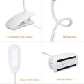Migeet Dimmable Clip-on LEDs Rechargeable Desk Lamp Touching Control 360° Flexible Gooseneck 3 Level Brightness Reading Light for Desk Bedroom Office. 