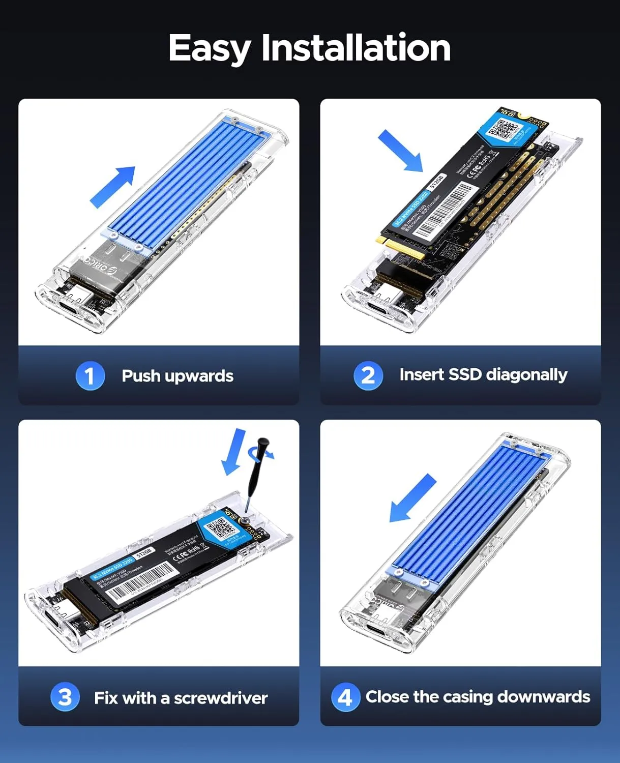Ssd Shell Orico TCM2-C3 NVMe M.2 SSD Enclosure