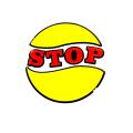 Motorcycle reflective sticker  stop  logo or bike decoration sticker-yellow. 