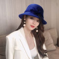 Elegant Women Hat Vintage Bowknot Wool Ladies Hat Dome Felt Wedding Church Jazz Cap Bowler Autumn Winter Female Bucket Hat 2022. 