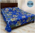 Double (King) Size Bedsheet Cotton Blend Fabric yellow Multicolor Print with two Pillow Covers IS 38. 