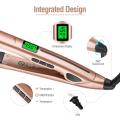2 In 1 Hair Straightener and Curler Ceramic Flat Iron Hair Crimper LCD Hair Straightening Curling Iron Corrugation Hair Waver.