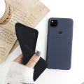 Tokifu For Google Pixel 4A 4G Case Matte Simple Solid Color Soft Silicone TPU Case Cover+Lanyard.