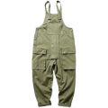 2022 Men's Retro Designer Overalls Workwear Sling Korean Loose Wide Leg Jumpsuit Streetwear Solid Color Men's Clothing.