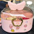 Hair Accessories Storage Box Container for Headband Earrings Hair Clips Pink. 