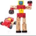 Transformer Robot Twister wooden Cube Toy. 