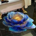 3D Flower Printed Floor Mat Floral Diatomaceous Rarth Floor Mat, Bathroom Absorbent and Quick-drying mat, Stain-resistant mat Papos 3D visual Carpet Artificial Carpet Floor Mat.