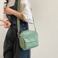 2023 Korean style simple solid color versatile Japanese crossbody bag bag fitness shoulder canvas bag school bag for men and women. 