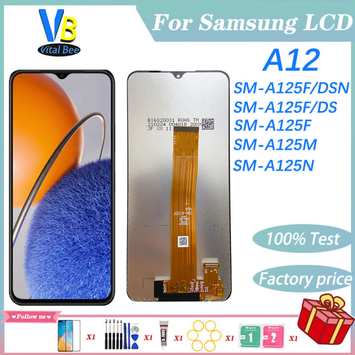 LCD For Samsung Galaxy A12 LCD Display Touch Screen Digitizer Assembly A125 Replacement No Dead Pixel