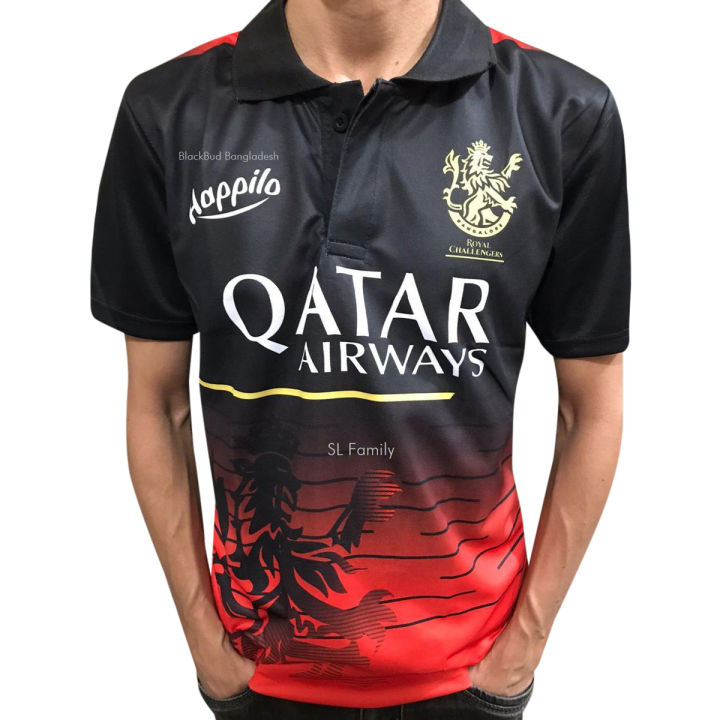 IPL RCB Royal Challengers Bangalore 2023 New Jersey With Collar Short Sleeves