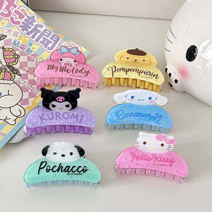 Cartoon Anime Small Animal Sanrio Hair Clip Cute Sweet Hair Claws Back Of The Head Hairpin Headwear Kawaii Acrylic Shark Clips Mzea