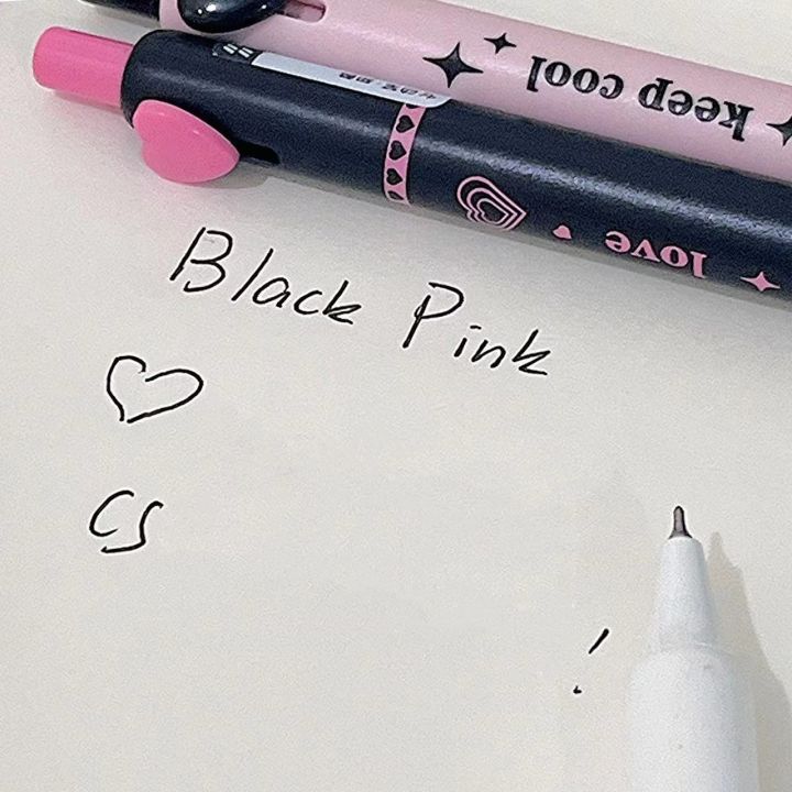 5pcs/box%20Black%20Pink%20Press%20Gel%20Pen%20Business%20Signature%20Pen%20Sweet%20Love%20Button%200.5mm%20Ballpoint%20Black%20Color%20Ink%20for%20Writing%20School%20Shapewear%20-%20Image%205