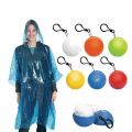 1 Pcs Portable raincoat disposable poncho unisex raincoat ball cape key ring ball.