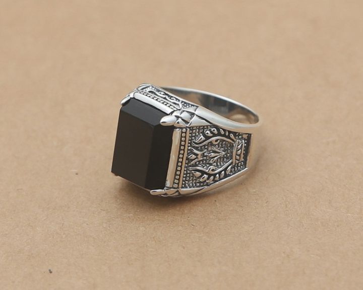 Stainless%20Steel%20Black%20Natural%20Stone%20Mens%20Finger%20Ring%20-%20Ring%20For%20Men%20-%20Image%205