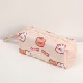 Creative Cartoon Little Bear Large-capacity Canvas Pencil Case Cute Pencil Bag Desktop Stationery Organizing School Supplies Storage Bag.