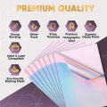 10 Sheets Holographic Paper A4 Vinyl Sticker Printable Label Self Adhesive Paper Sticker Waterproof Laser Color for Inkjet Print.
