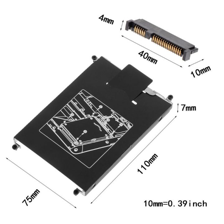HDD Caddy Adapter Hard Drive Disk Interface Bracket SSD Cable Connector ...