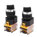 LA38/203 22mm Panel Mounted NO/NC DPST 3 Position Rotary Selector Switch (LA38 / 203 22mm Interruptor selector.