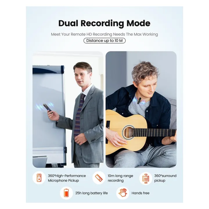 72GB%20Digital%20Voice%20Activated%20Recorder%20with%20Playback,%20Audio%20Recorder%20Device%20with%20Wireless%20Microphone,Noise%20Reduction%20-%20Image%206