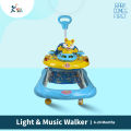 Baby Rabbit Model Light & Music Walker, Toddler New Born Baby Walking Assistant with push handle bar With Foot Rest.