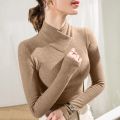 Women Turtleneck Long Sleeve Tops Women's Warmkeeping Solid Color Clothing Female Winter and Autumn Blauses.