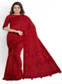 Tangail Tat Maroon Color Tercel Aschol 12 Hand Half Silk   kating Djain Saree  for Women. 
