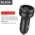 Dual Port USB Car Charger 65W Spuer Flash Charger in Car Super Dart for Realme USB A VOOC High Current 6A for OPPO Reno 6 ACE 2. 