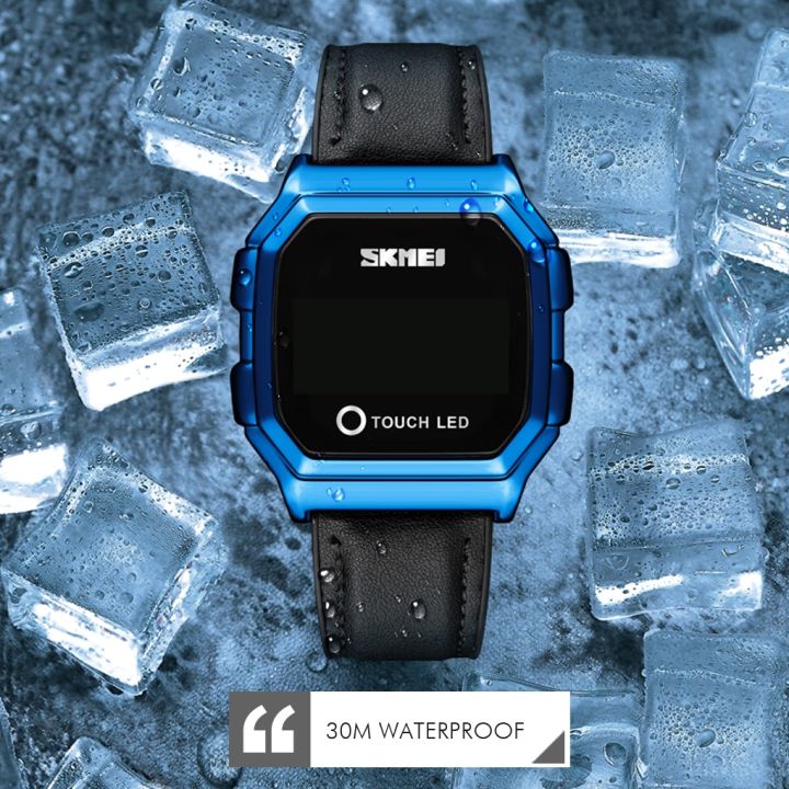SKMEI%201650%20Leather%20Strap%20Version%20LED%20Digital%20Display%20Electronic%20Watch%20with%20Touch%20Luminous%20Button%20-%20Image%206