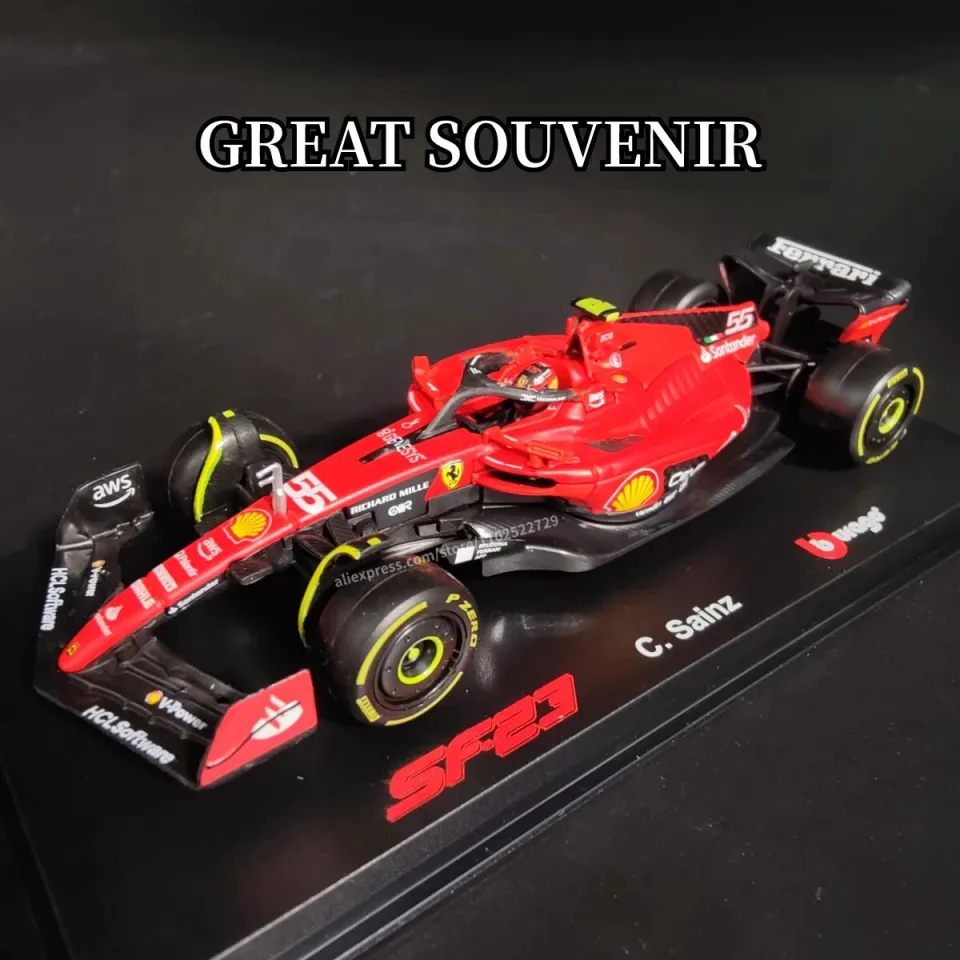 Bburago 1:43 F1 2023 Scuderia Ferrari SF23 Sainz 55 Car Model with