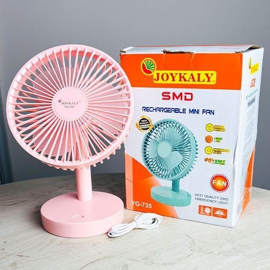 JOYKALY (জয়কলি) YG-735/ 717 Rechargeable 2400mAh Lithium Battery Strong Wind Portable Desk / Table Fan