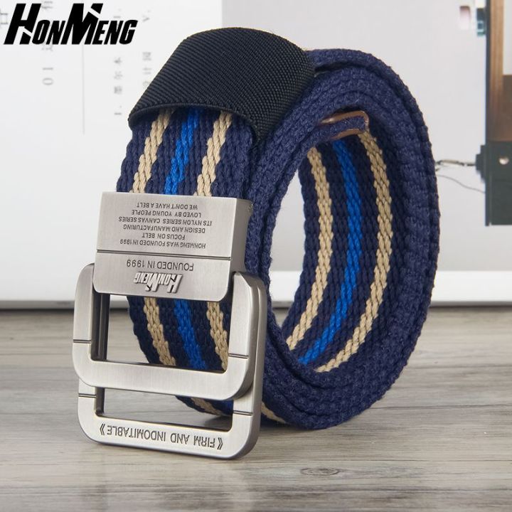 Korean%20Style%20Fashionable%20All-Matching%20Student%20Men's%20and%20Women's%20Belt%20Youth%20Double%20Ring%20Buckle%20Canvas%20Belt%20Fabric%20Student%20Jeans%20Belt%20-%20Image%203