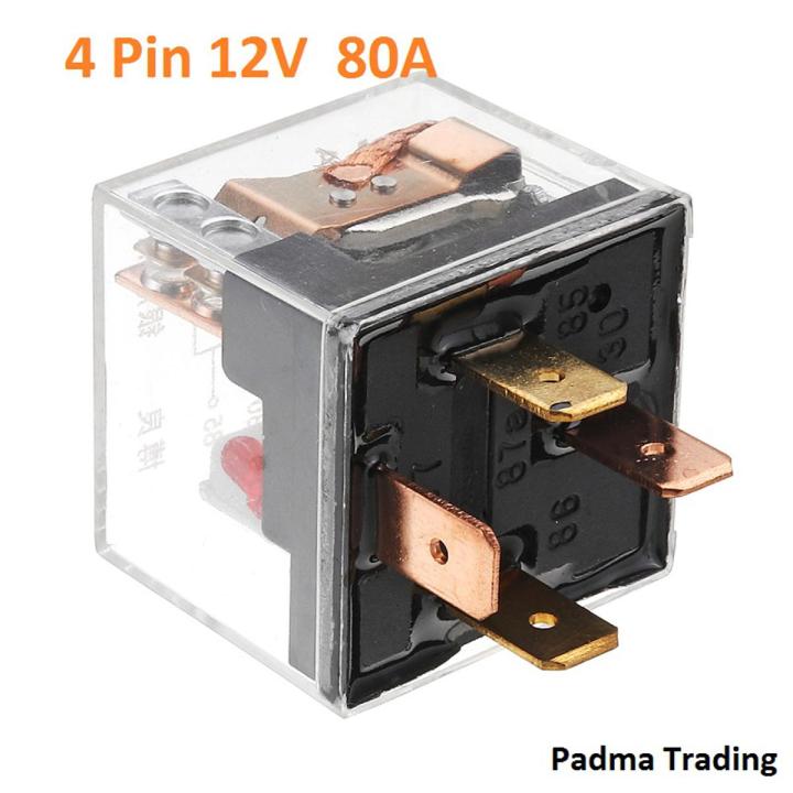 12V 80A 4 Pins High Quality Horn Relay For Motorcycle. Lighting wiring relay - Bike Accessories