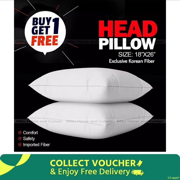 Exclusive Korean fiber Head pillow standard 18*26 size Cotton Fabric Head Pillow ( Buy 1 get 1 ) combo Mathar balish