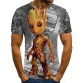 Summer T-shirt men Groot Fun Tee Fashion Harajuku Streetwear Hop Casual Cartoon Anime T-shirt Men.