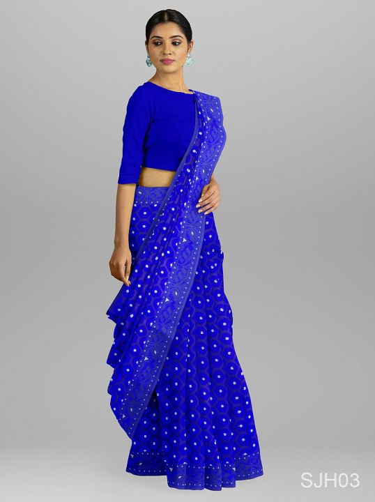 Comfortable%20Cotton%20Jamdani%20Saree%20For%20Women%20Without%20Blouse%20Piece%20-%20Casual%20&%20Party%20Wear%20-%20Suitable%20for%20All%20Occasion%20-%20Image%202