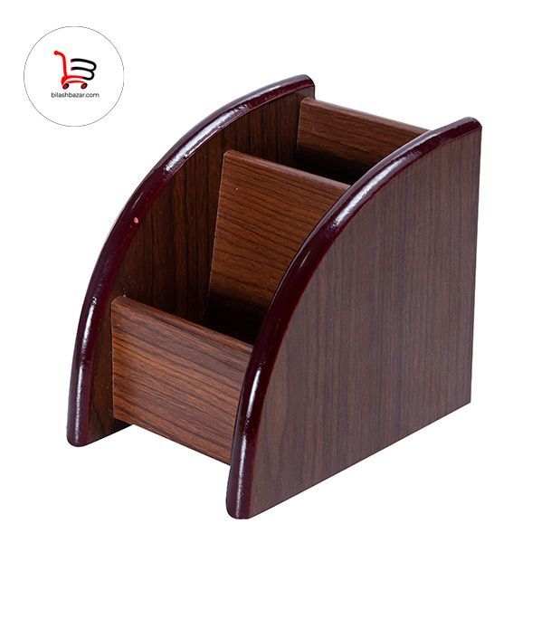 Wooden Rotating Pen Stand & Card Holder Stationery Desk Organizer and Mobile Holder