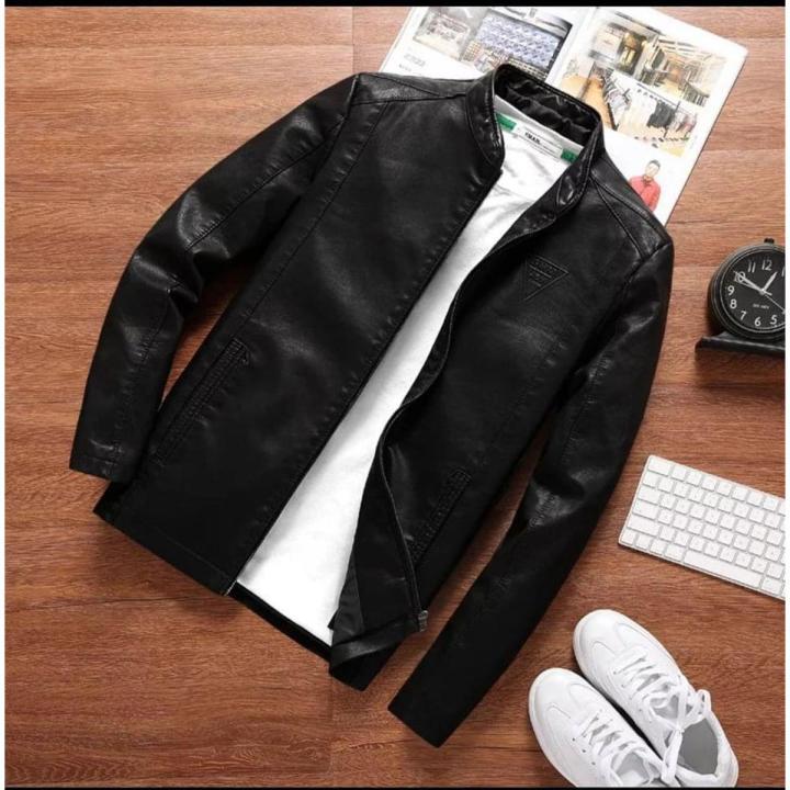 Black PU Leather Jacket For Men