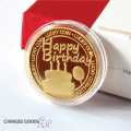 Happy Birthday Coin, Gold Color Metal Commemorative Medal, Commemorative Coin,  Embossed Three-dimensional Badge, Gift for Couples, Clders And Friends.. 