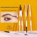 5 Color Ultra Slim Eyeborw Pencil With Brush Waterptoof Thin Brow Pen Smudge Proof Triangle Pen Dark Brown Eyebrow Tattoo Pen. 