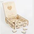 Wedding Guest Book Sign Boho Guestbook Box for Baby Shower Reception Hearts. 